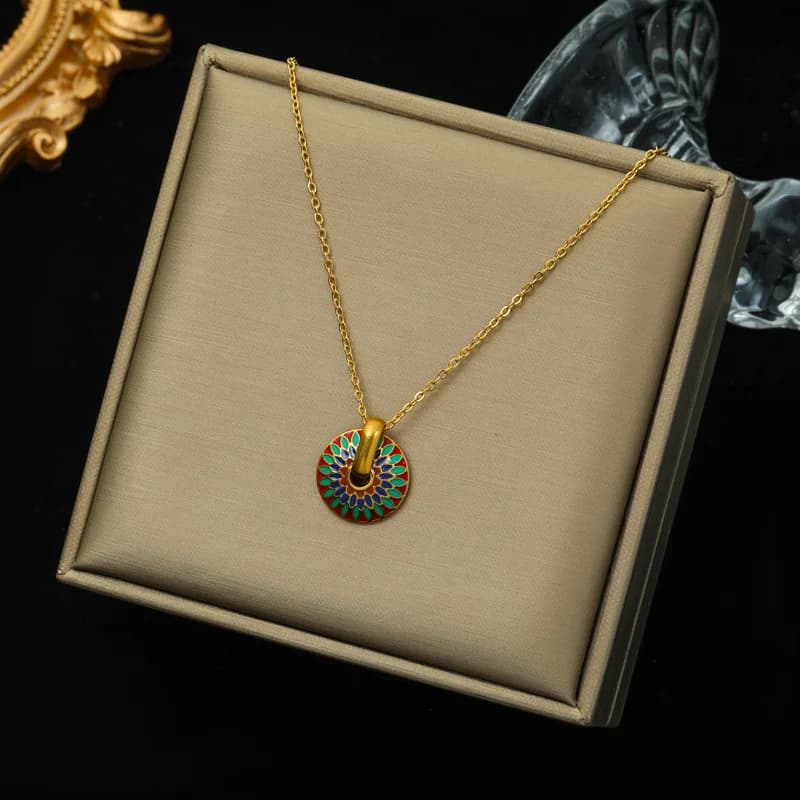 Vintage Flower Necklace and Earring Set