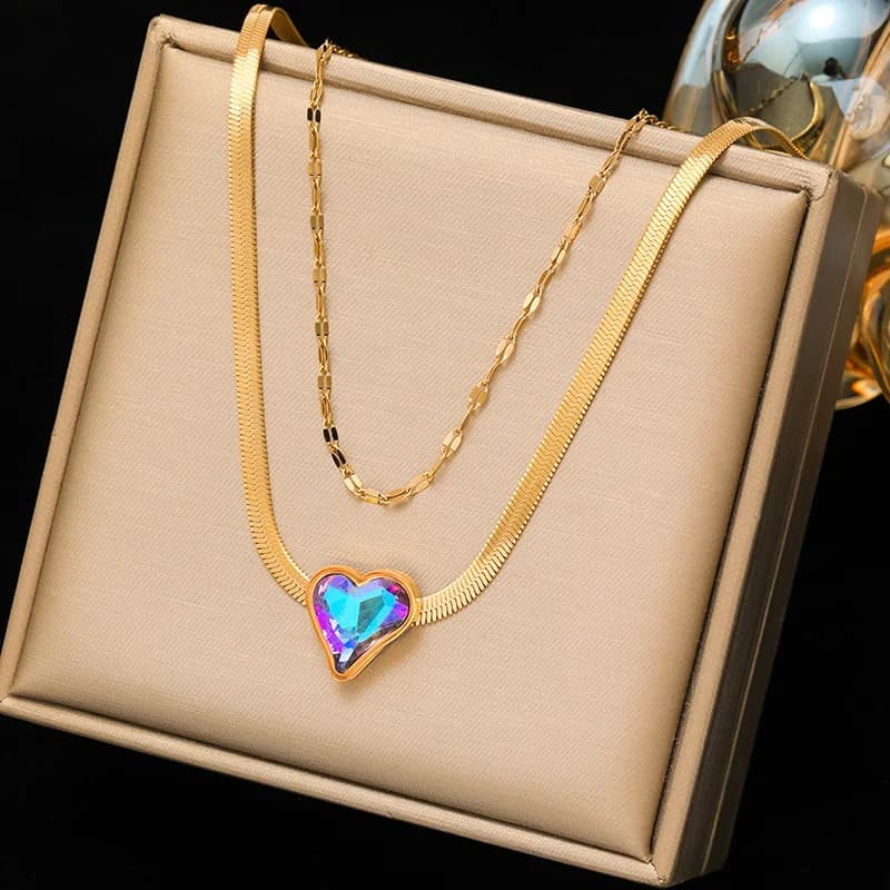 Gold Heart Choker Necklace