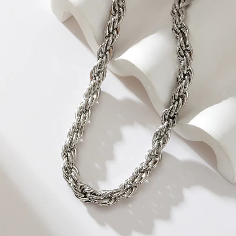 8mm Chunky Chain Necklace, 18K Gold Plated