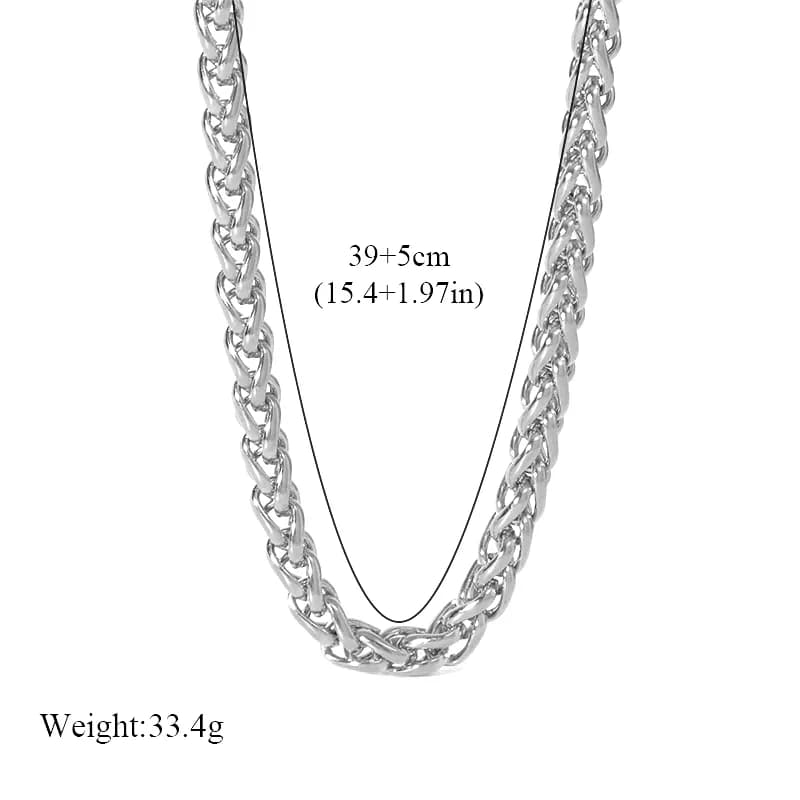 Stainless Steel Silver Chain Choker Necklace