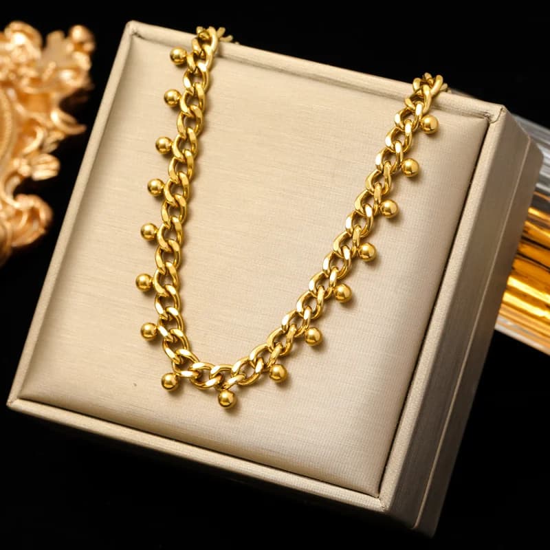 Coarse Chain Choker and Bracelet Set, Gold