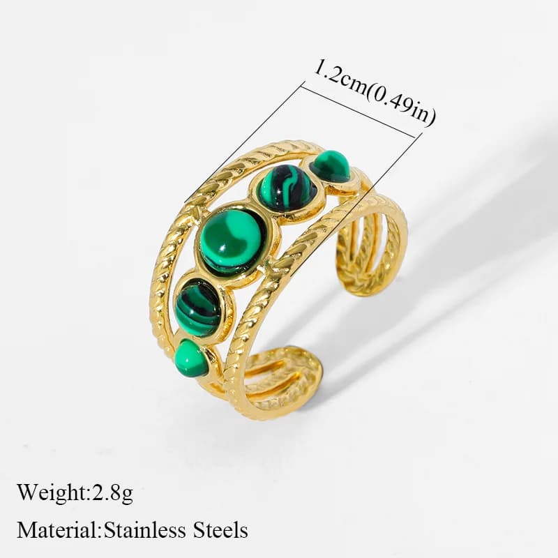 Exaggerated Open Adjustable Ring in Gold Stainless Steel