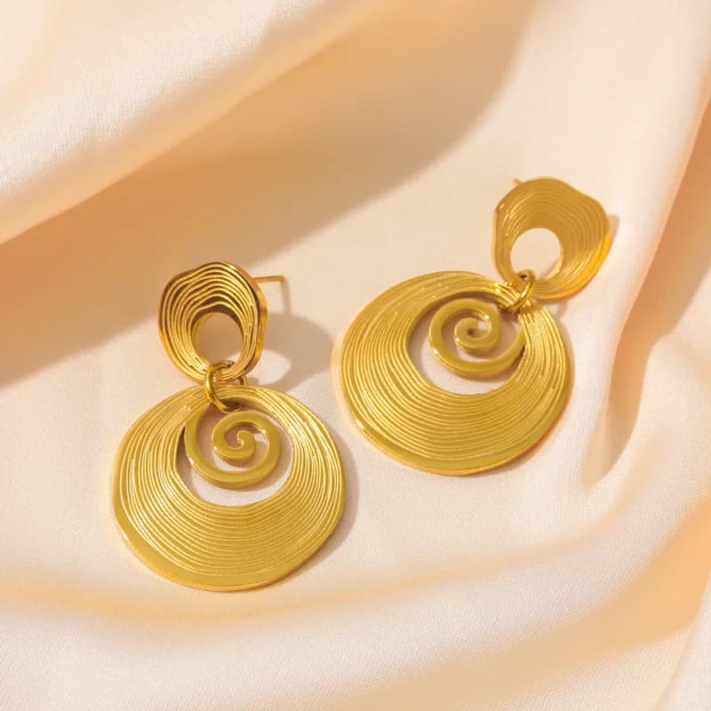 Gold Geometric Drop Earrings