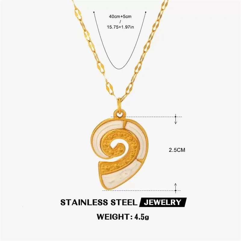 Pearl Shell Starfish Sun Charm Necklace, Gold