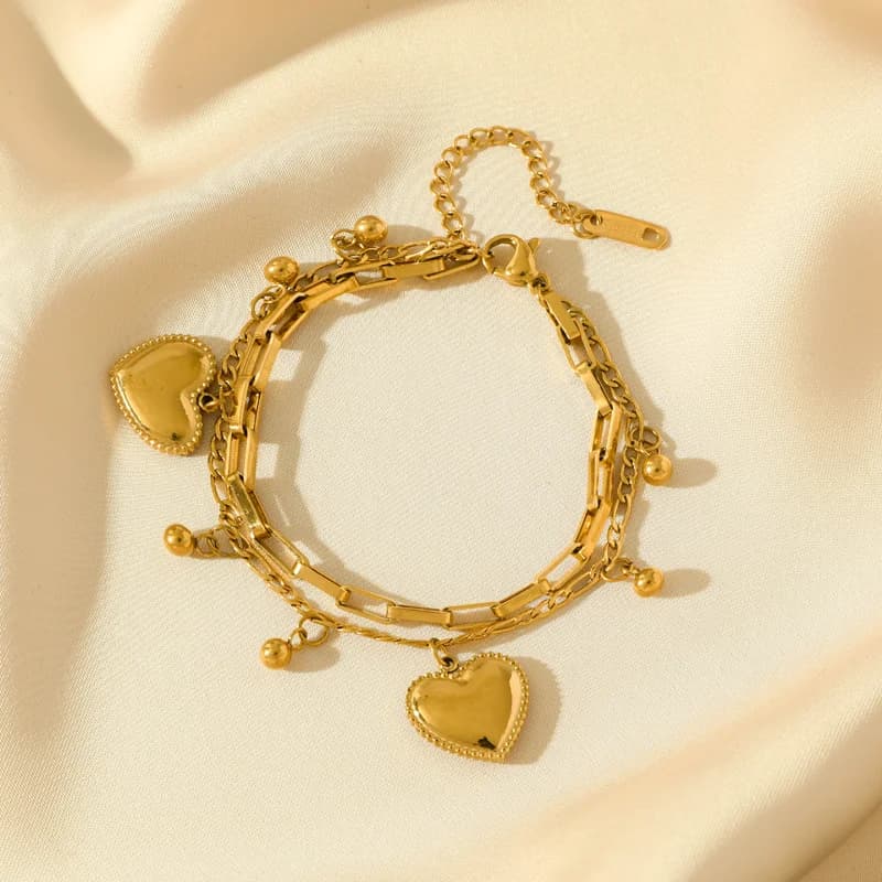 Golden Sun Moon Starfish Charm Bracelet