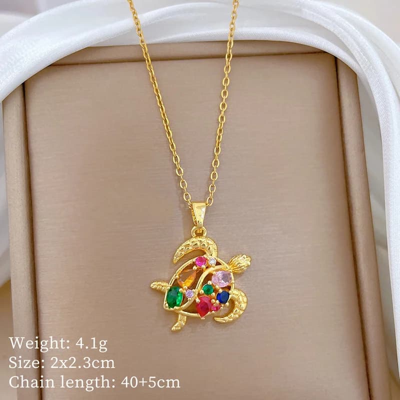 Sparkling Zircon Heart Pendant Necklace