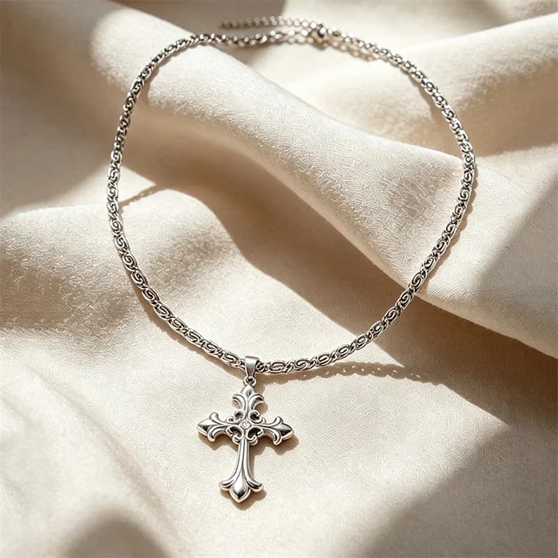 Cross Metal Pendant Necklace