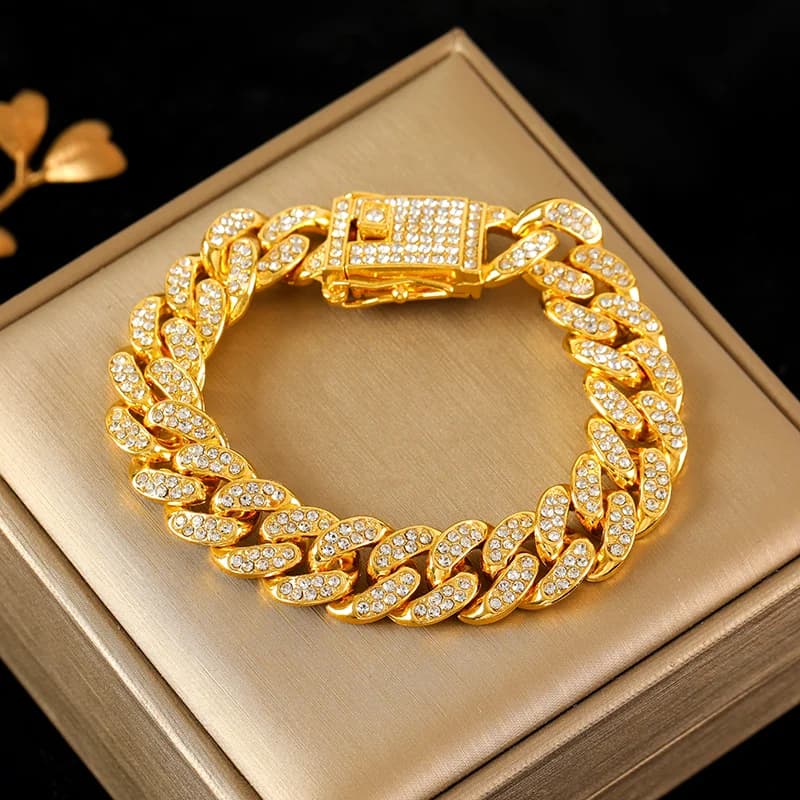 Thick Chain Bracelet, Gold and Silver Color
