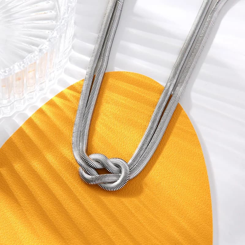 Knot Chain Necklace, 18K Gold Plated