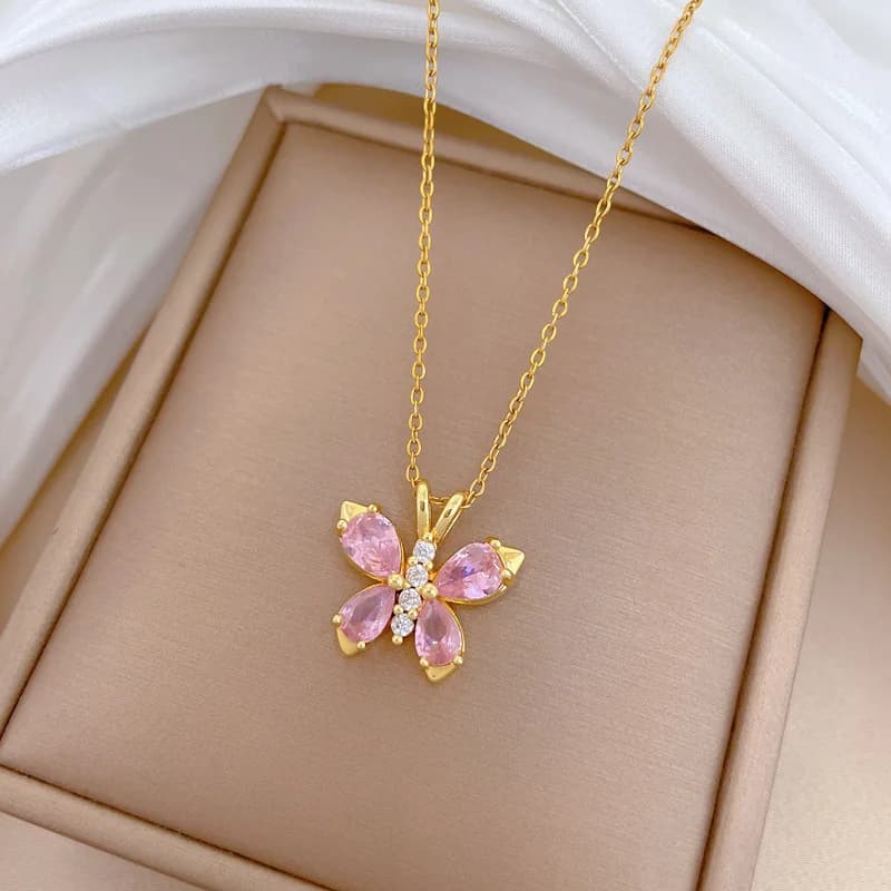 Blue Flower Pendant Necklace