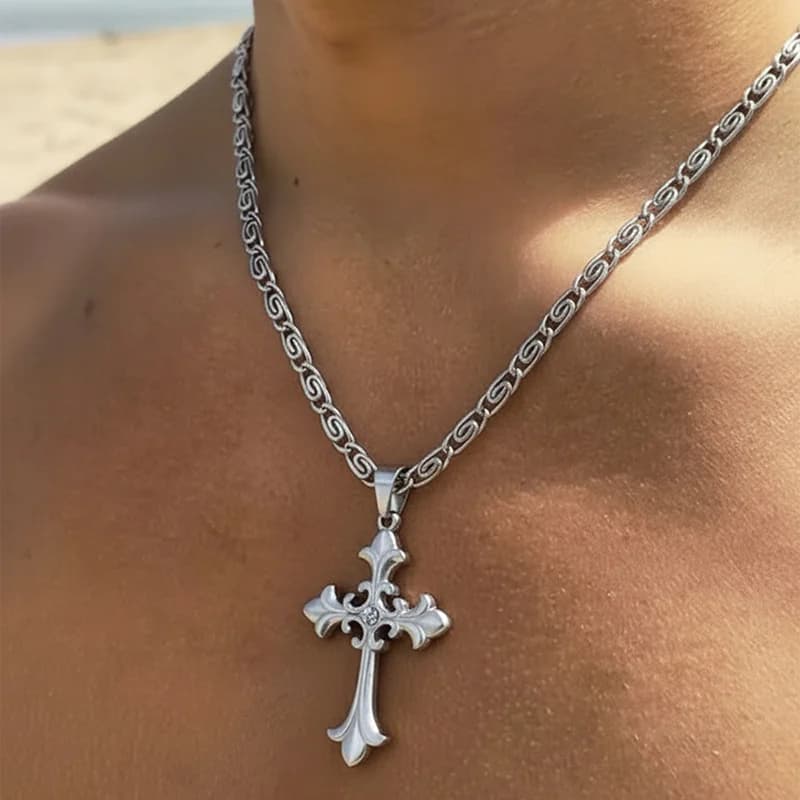 Cross Metal Pendant Necklace