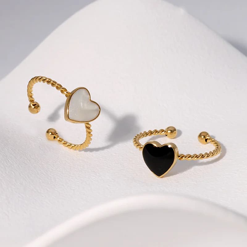 Adjustable Heart Shape Stainless Steel Ring