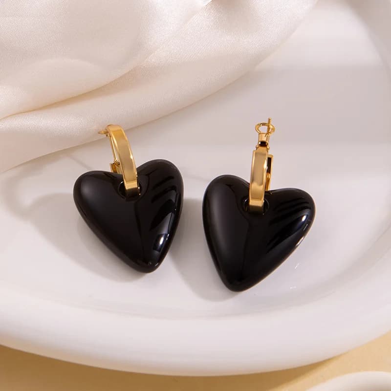 Acrylic Heart Love Dangle Earrings
