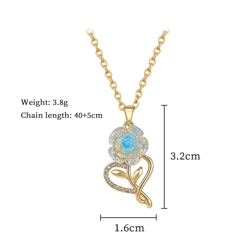 Blue Flower Pendant Necklace