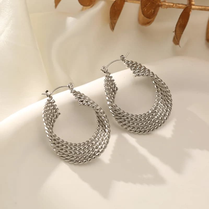 Simple Round Stainless Steel Hoop Earrings