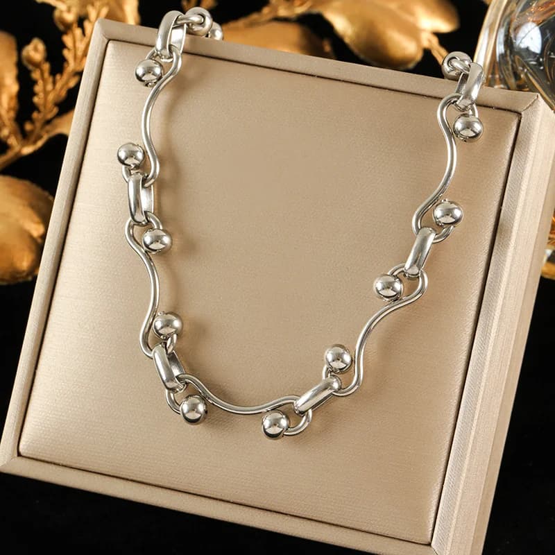 8mm Chunky Chain Necklace, 18K Gold Plated