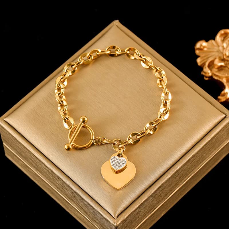 Starfish Shell Charm Bracelet, Gold-Plated