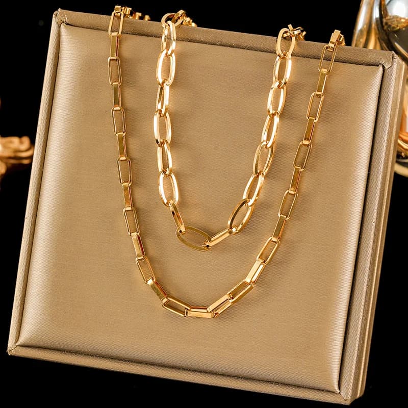 Thick Silver Color Chain Necklace