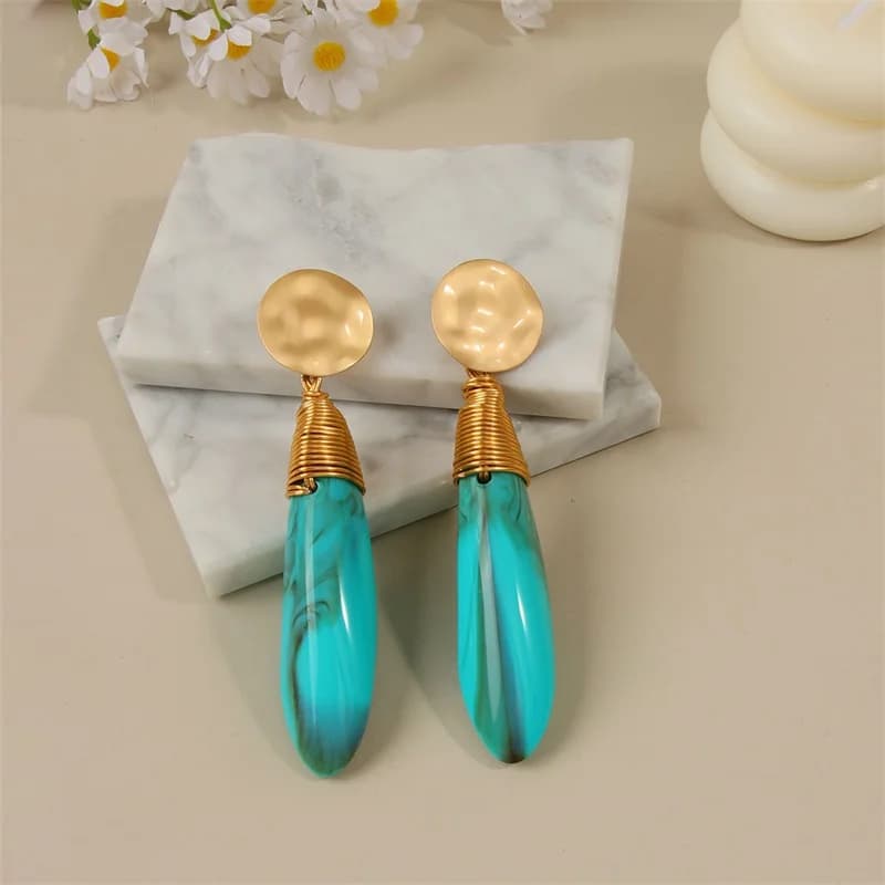 Bohemian Resin Drop Dangle Earrings