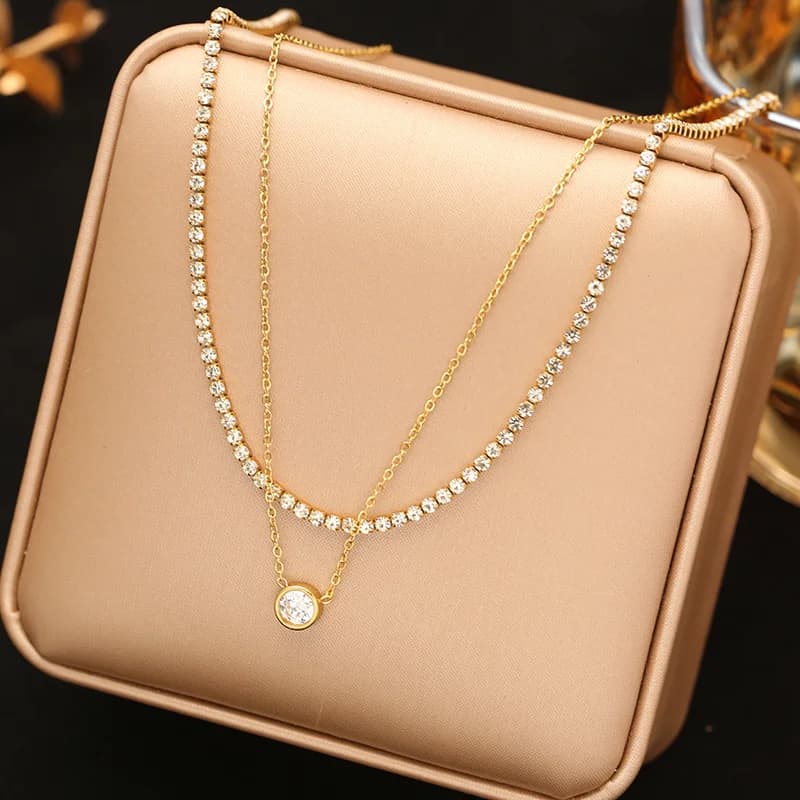 Retro Star Moon Pendant Necklace, Gold Plated