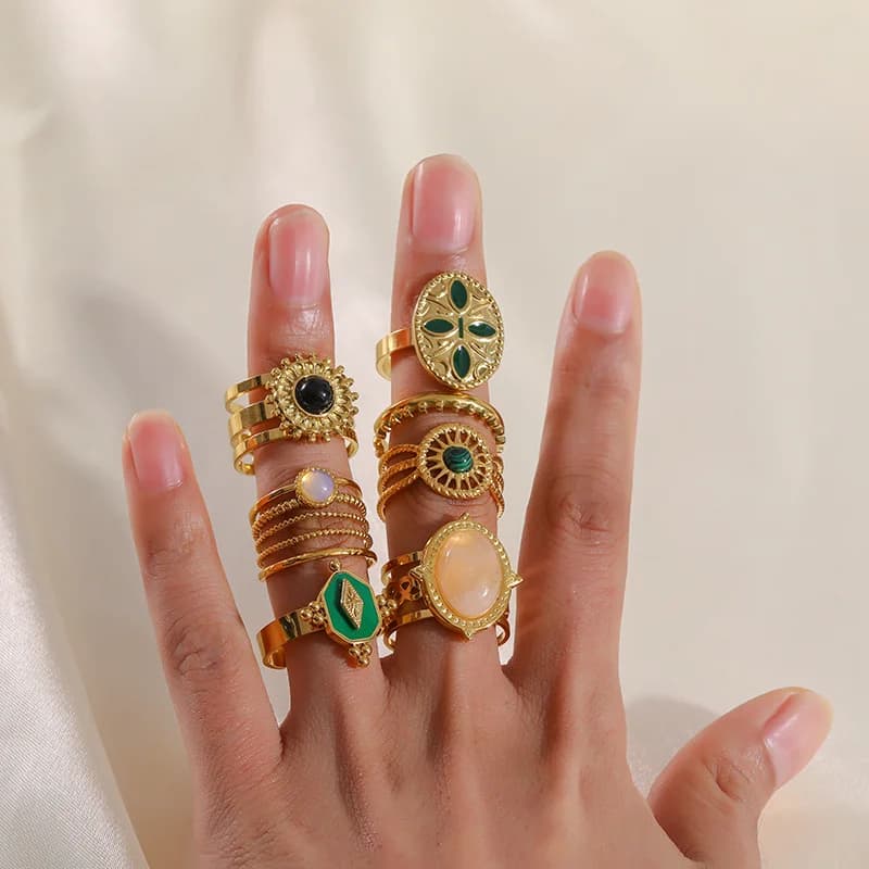 Women's Stainless Steel Retro Adjustable Ring