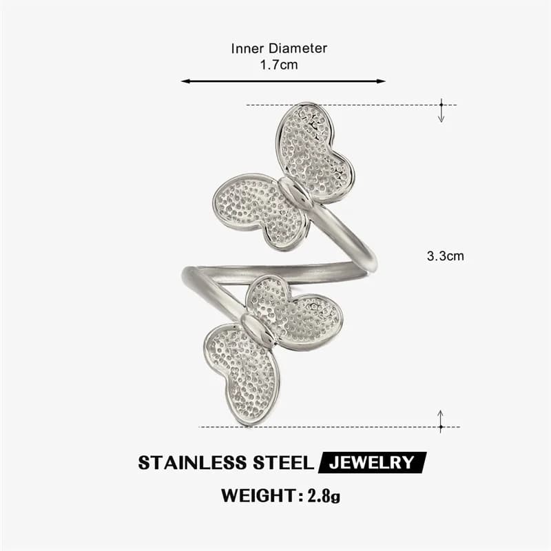 316L Stainless Steel Heart Adjustable Ring