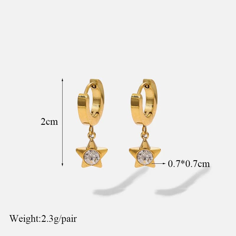 Small Heart Eye Stone Stud Earrings, Stainless Steel