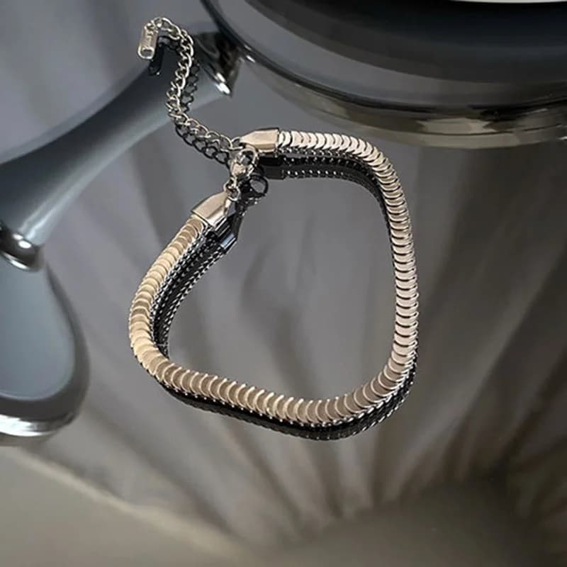 Stainless Steel Silver Color Snake Chain Bracelet