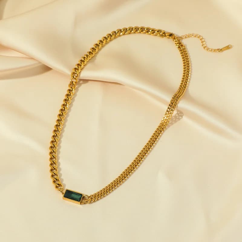 Colorful Zircon Crystal Necklace