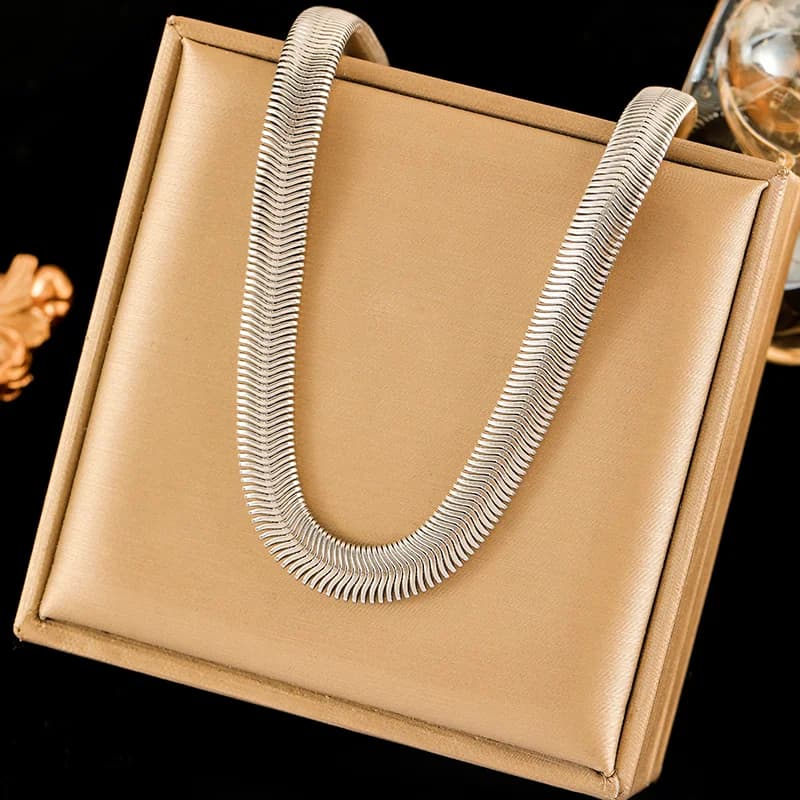 Thick Silver Color Chain Necklace