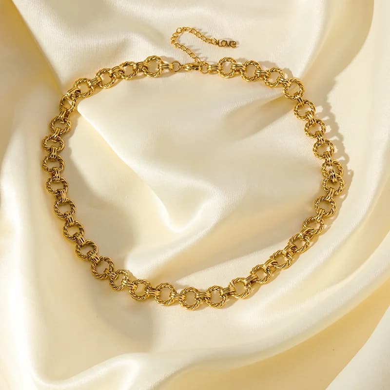 Thick Stainless Steel Neck Chain, Gold Color