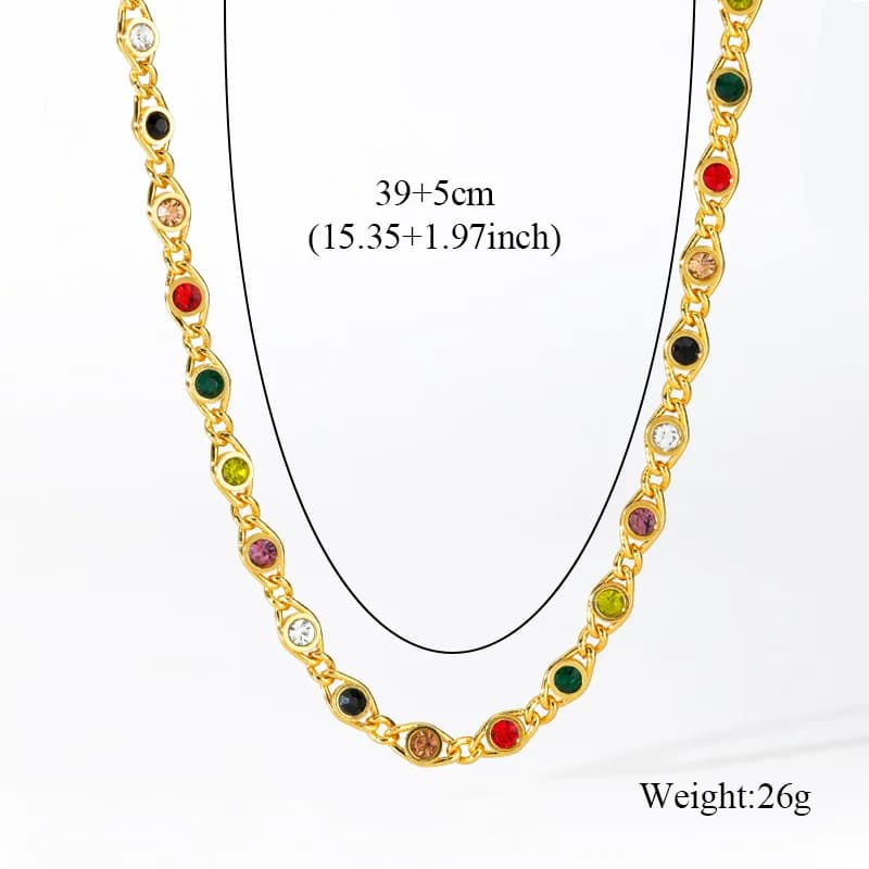Zircon Chain Necklace and Bracelet Set