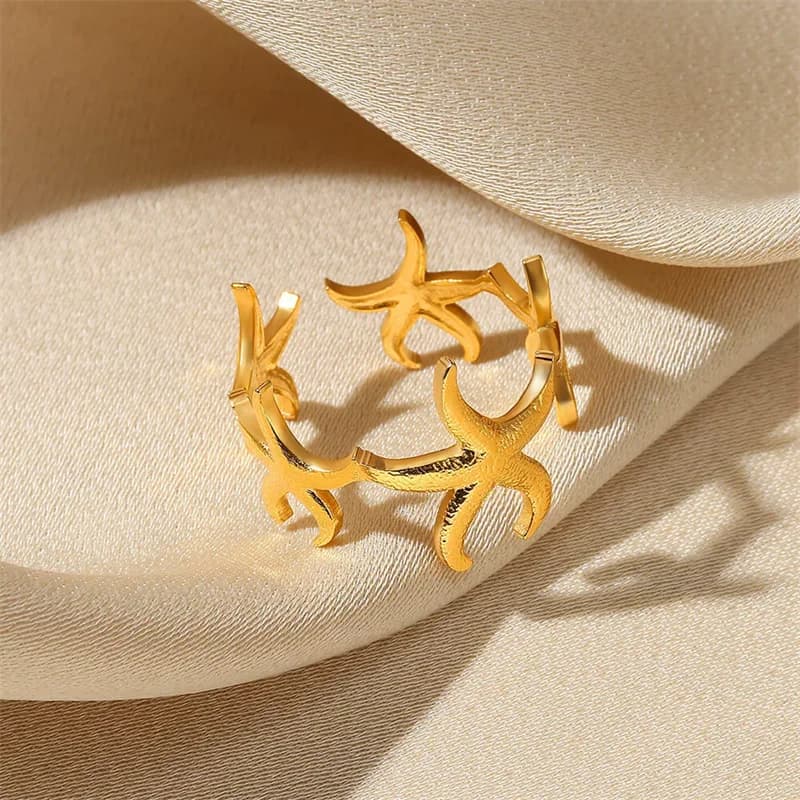 Enamel Seahorse Open Adjustable Ring