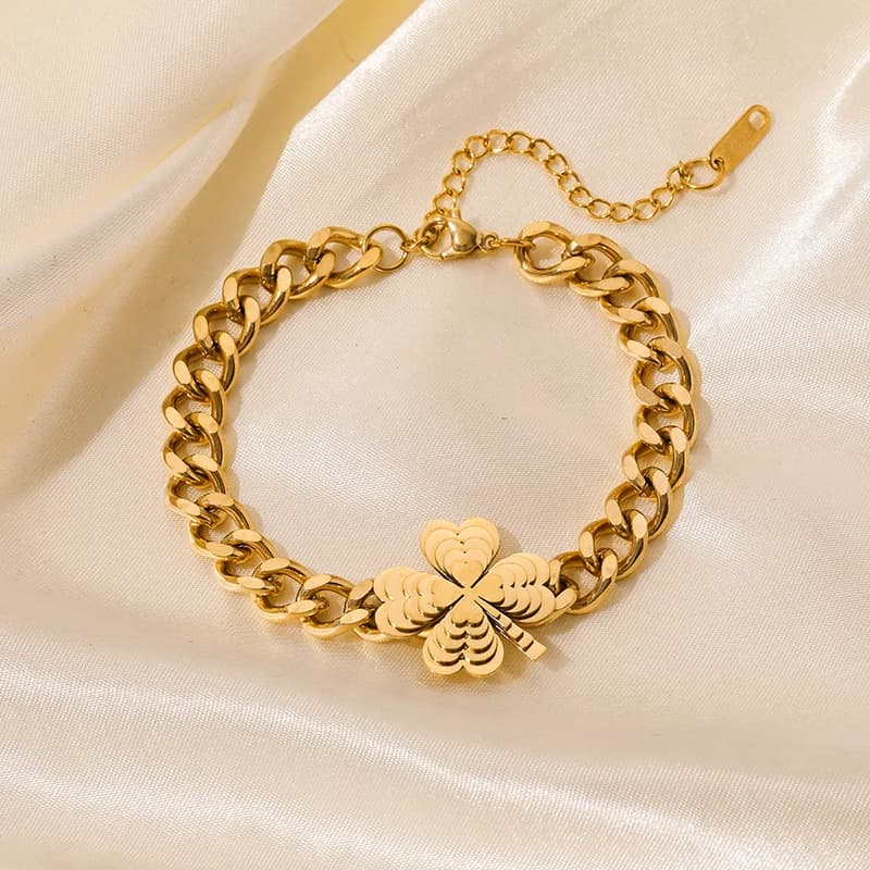 Geometric Circle Charm Stainless Steel Bracelet
