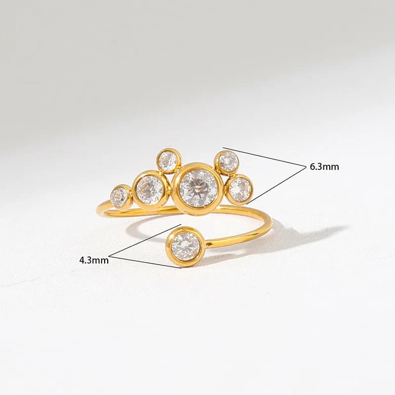 Colorful Cubic Zirconia Adjustable Ring