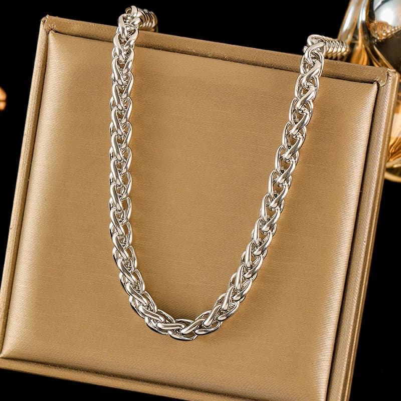 Thick Silver Color Chain Necklace