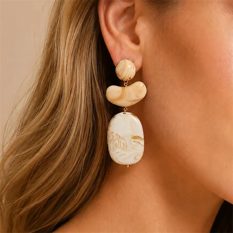 Vintage Resin Drop Dangle Earrings