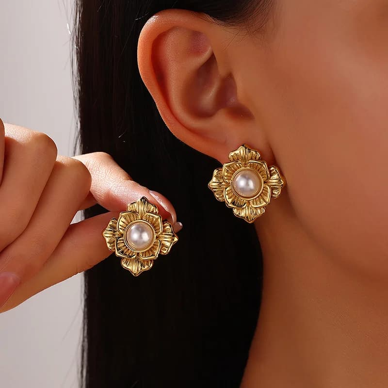 18K Gold Plated Creative Stud Earrings