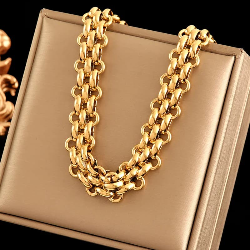 Cuban Chain Necklace and Bracelet Set, Silver