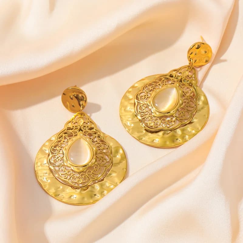 Gold Geometric Drop Earrings