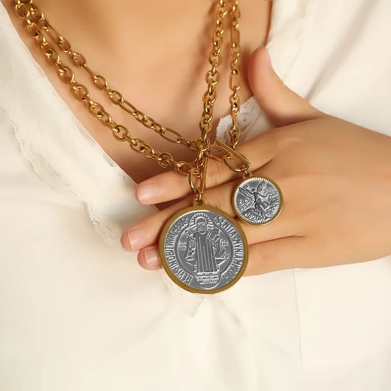 Gold Coin Pendant Necklace