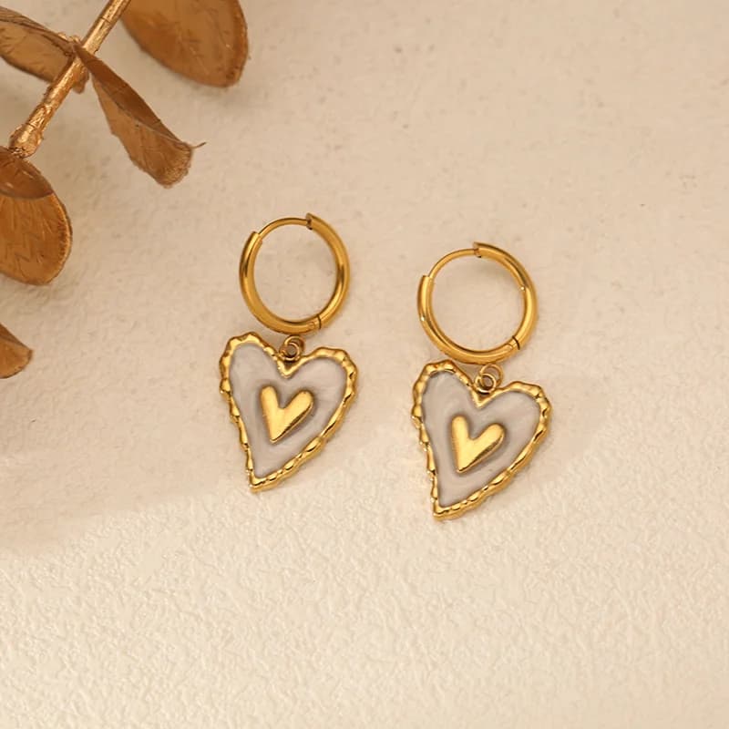 Irregular Heart-Shaped Dangle Earrings