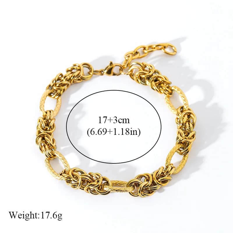 Twisted Stainless Steel Bracelet, Gold Plated