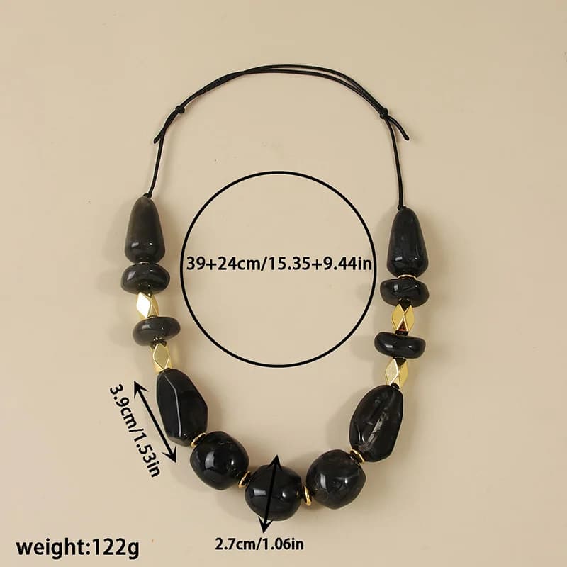 Juodas dervų stiliaus rezino choker vėrinys