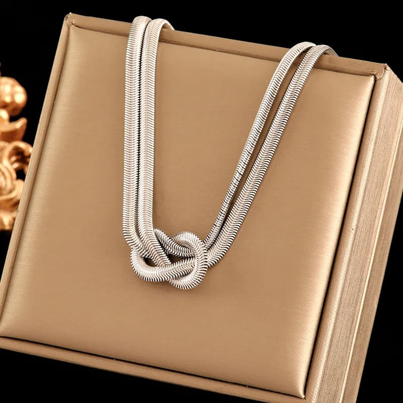 Stainless Steel Silver Chain Choker Necklace