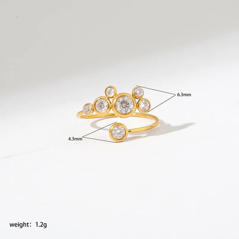 Colorful Cubic Zirconia Adjustable Ring